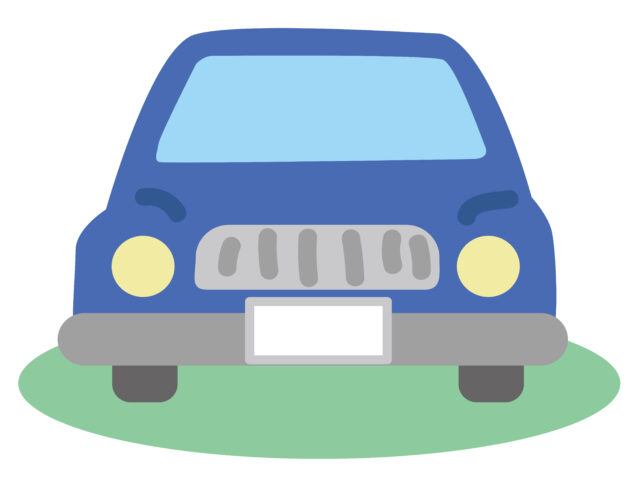青い車正面1