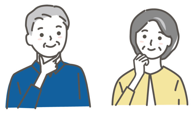 喜ぶシニア夫婦1
