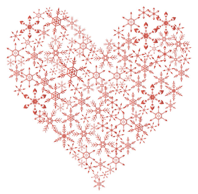雪の結晶ハート3