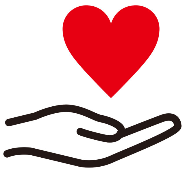 ハートと手アイコン1