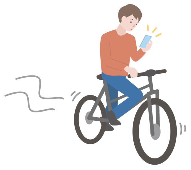 自転車運転しながらスマホ操作1