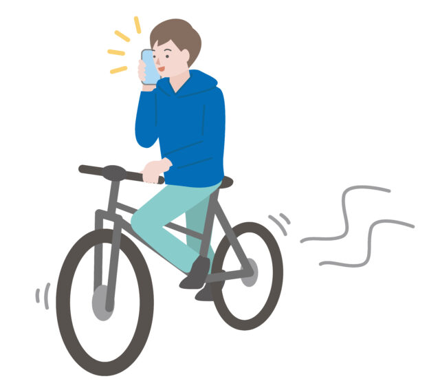 自転車運転しながらスマホ通話1
