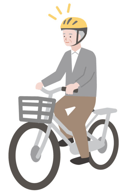 自転車に乗るシニア1