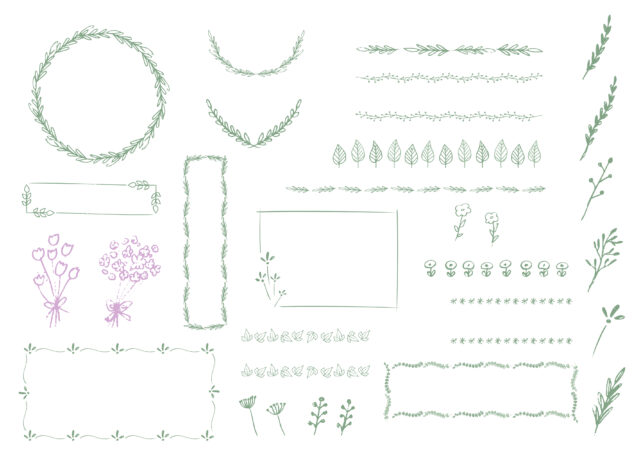 ボタニカル手書きフレーム1