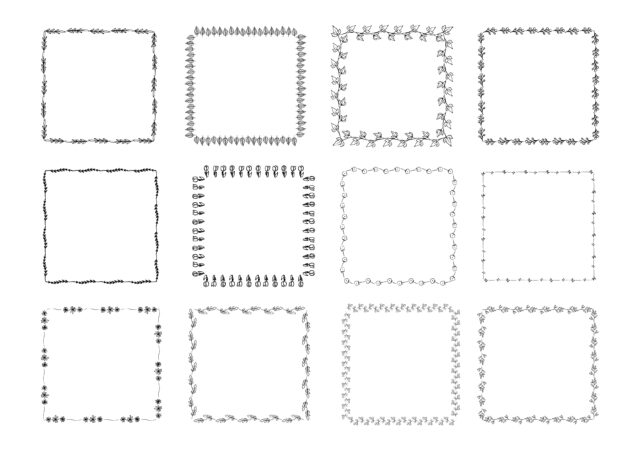 ボタニカル手書きフレーム2