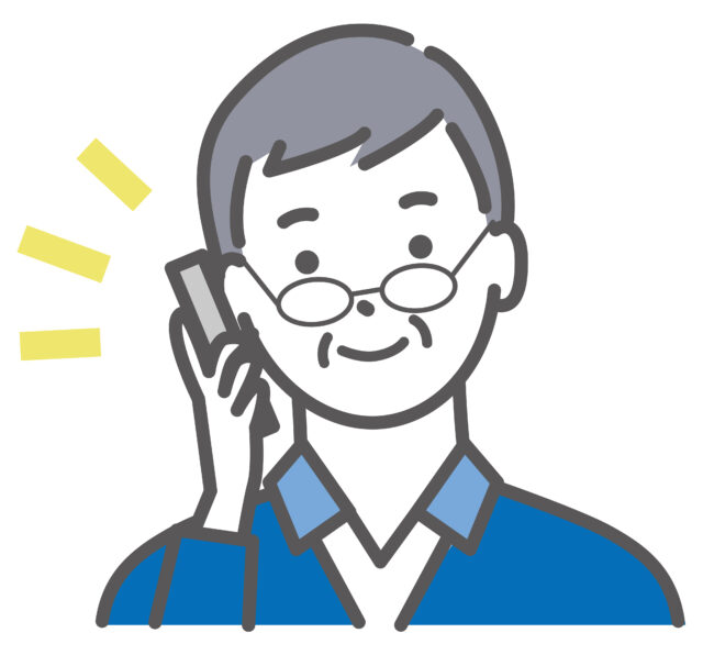電話するシニア男性1