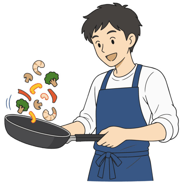 料理をする男性1