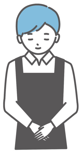 お辞儀をするエプロンの男性1