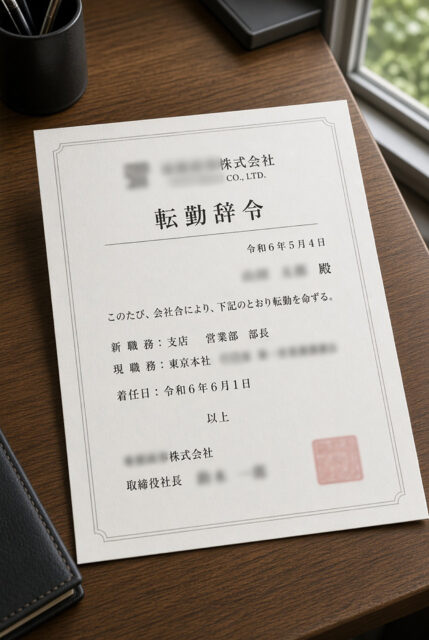 転勤辞令1