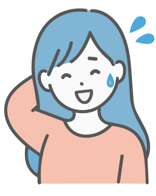 人物女子照れ笑い1