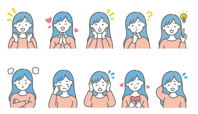 人物女子10表情セット1
