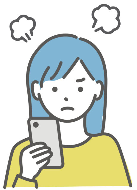 スマホを見て怒る女子1