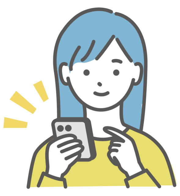 折りたたみスマホを使う女性3
