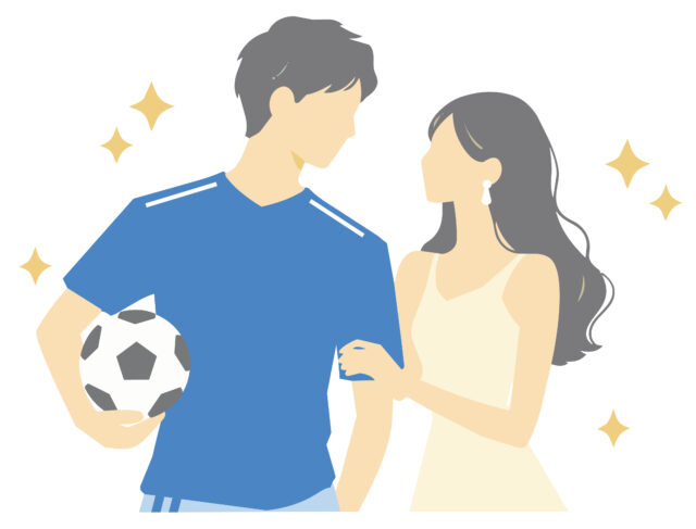 サッカー選手と俳優のカップル1