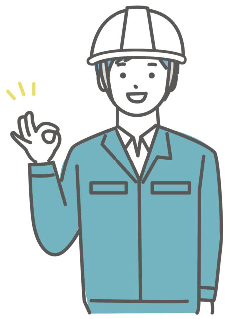 作業着でOKする男性1
