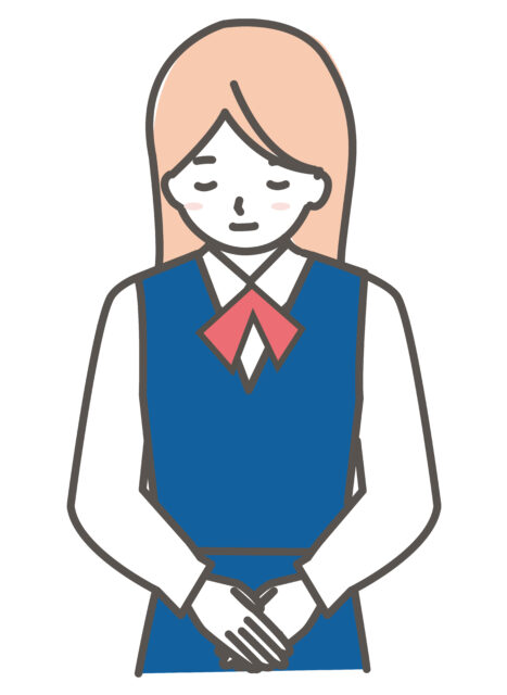 おじぎする制服の女性1